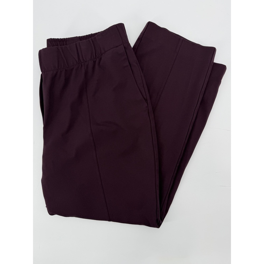 J. Jill Ponte Slim Leg Pants XL Petite Dark Plum Elastic Waist Stretch Trousers